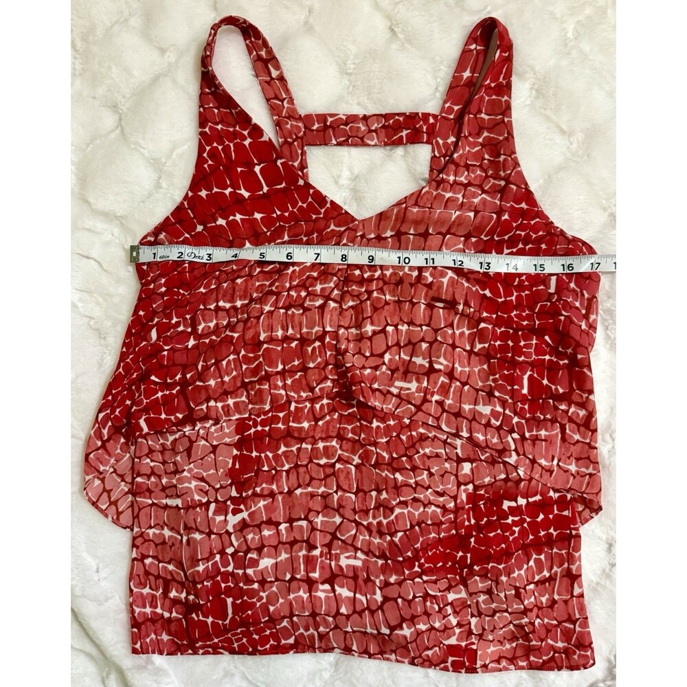 White House Black Market Pink Flowy Sleeveless Top m layered cutout back summer